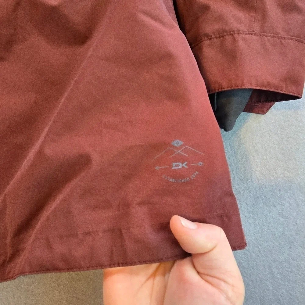 Dakine Gore-Tex Jacket‎ Mens L Rust Orange Hooded Snowboard Ski Shell Pit Zips
